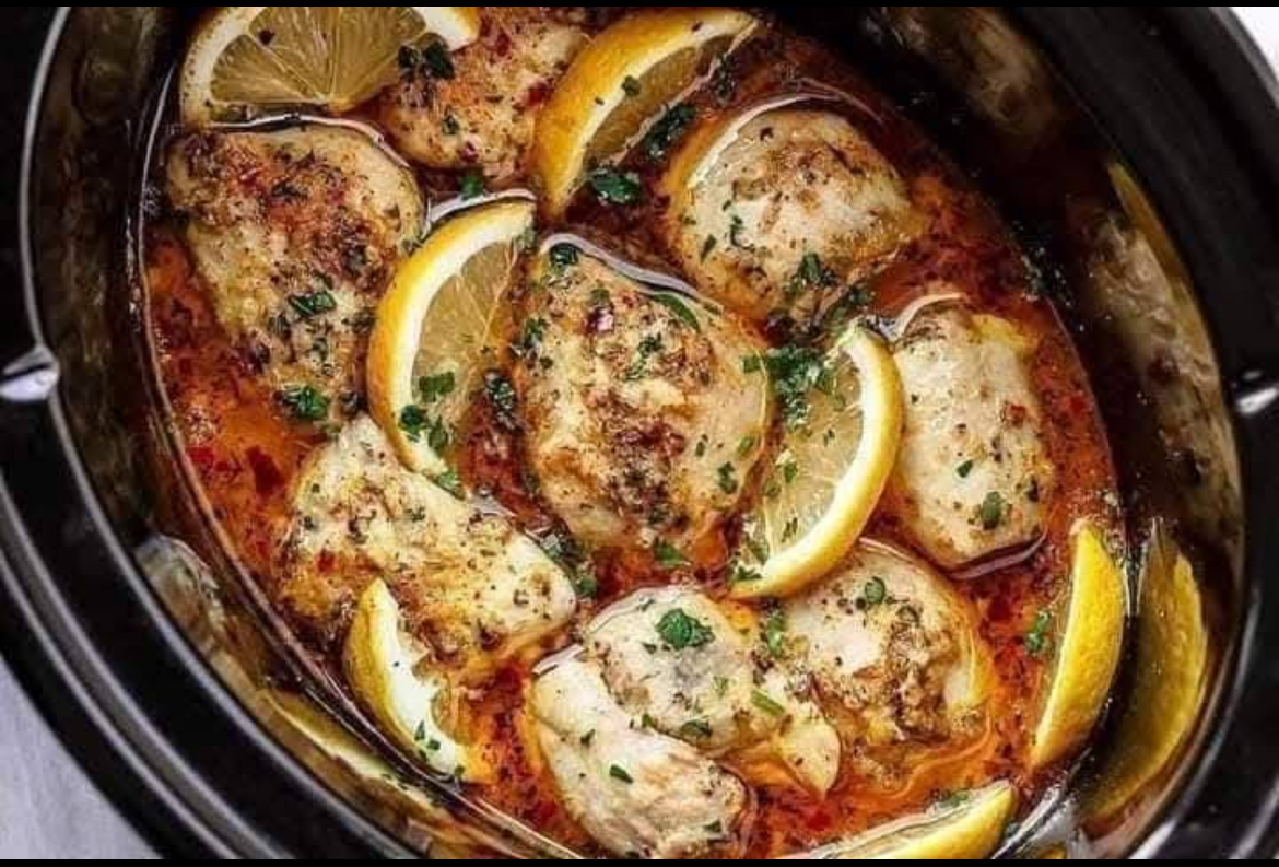 Crock Pot Lemon Garlic Butter Chicken
